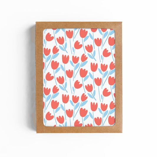 Spring Tulips Blank Card-BOXED SET OF 8
