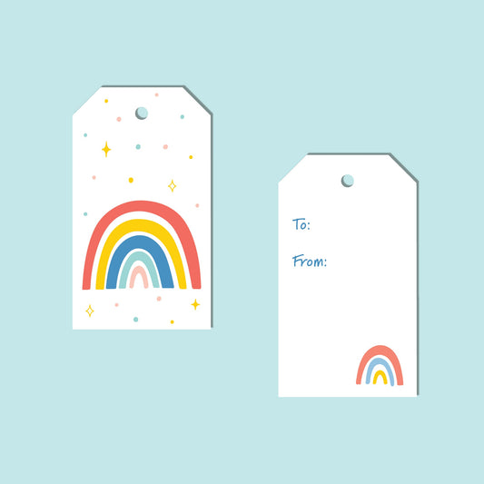 RETRO RAINBOW Gift Tags, Set of 10