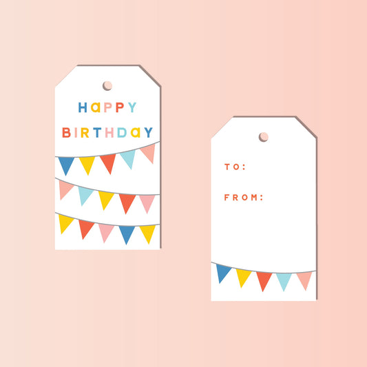 BIRTHDAY BANNERS Gift Tags, Set of 10