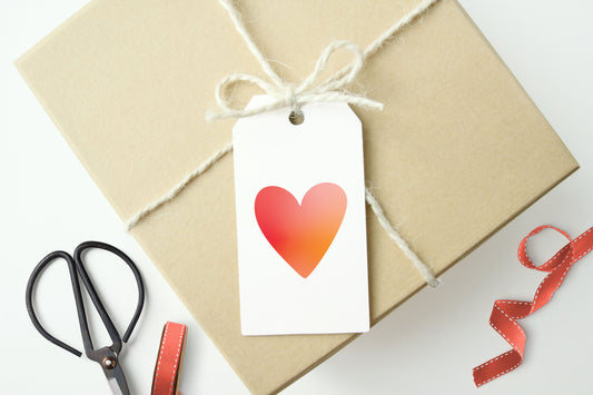 RED OMBRE HEART Gift Tags,  Set of 10