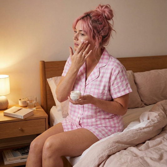 Gingham Pajamas Short Set in Pink | Button Top and Shorts Sleepwear [Sizes SM-L]