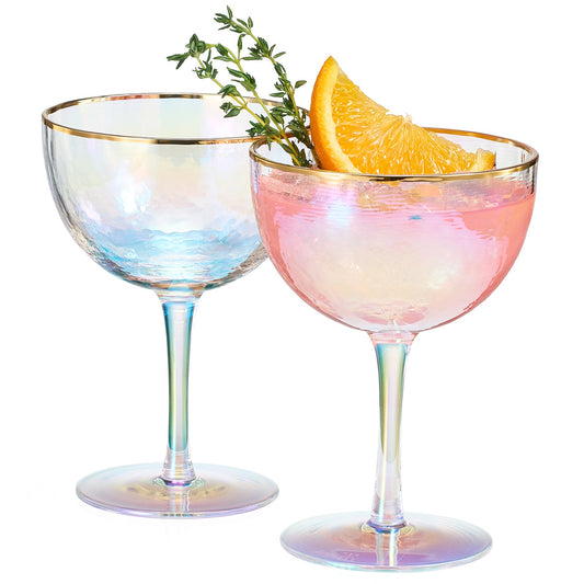 Dulce Champagne Coupe Cocktail Glassware, Set of 2