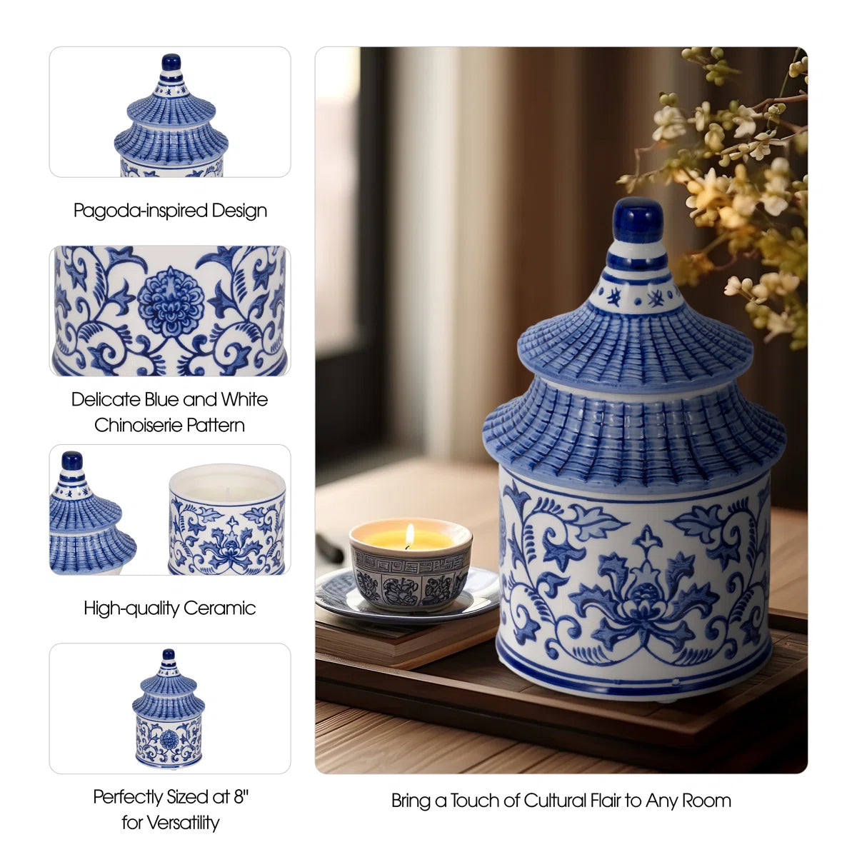 Chinoiserie Pagoda Candle