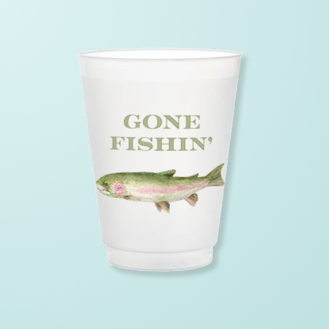 Gone Fishing Frosted Cup