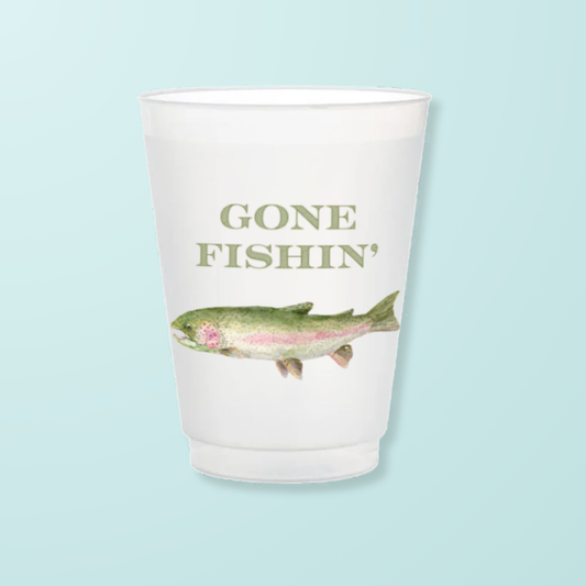 Gone Fishing Frosted Cup