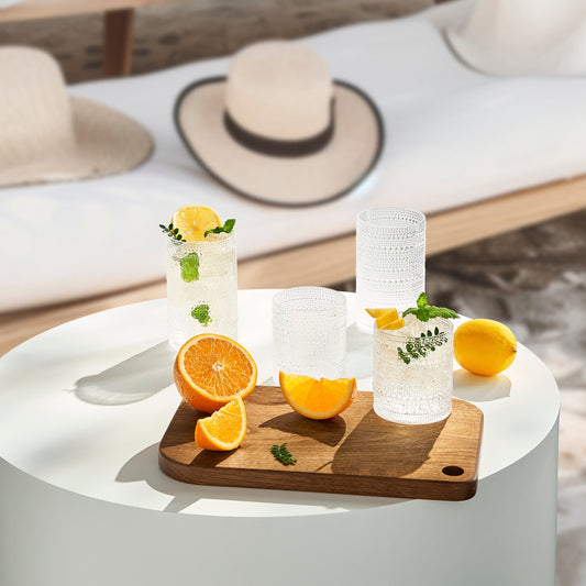 Barcelona Acrylic Hobnail Lowball & Highball Glassware, Set of 12