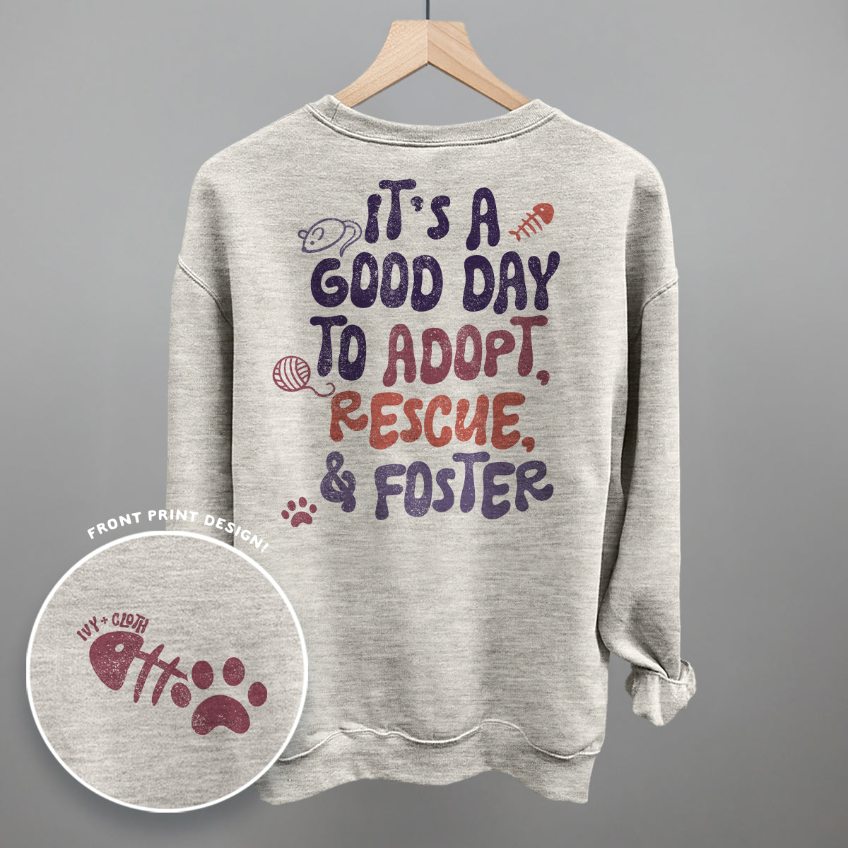 Adopt, Rescue, & Foster Cat (Back Print)