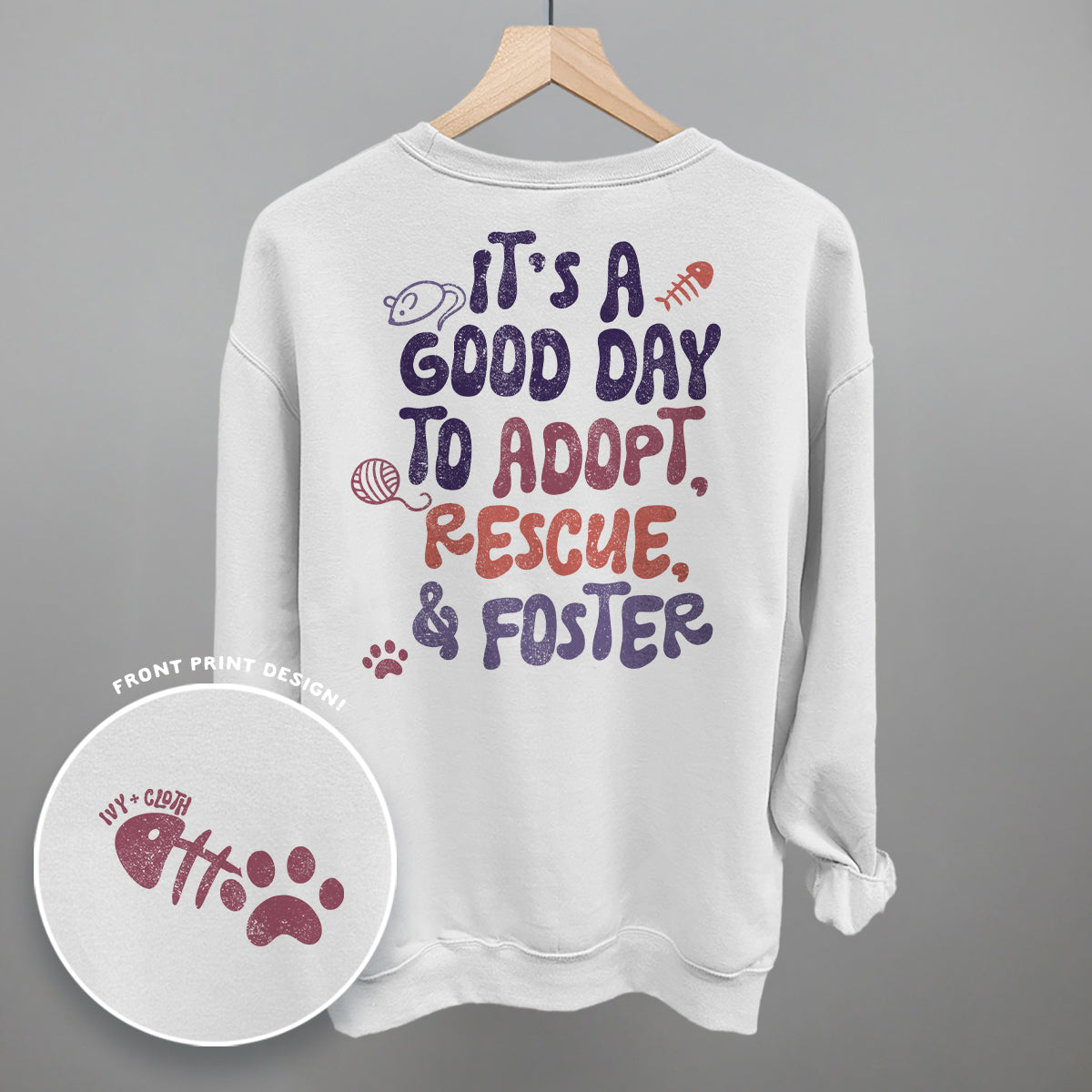 Adopt, Rescue, & Foster Cat (Back Print)