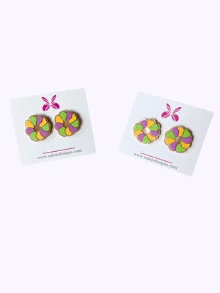 King Cake Studs Clay earrings
