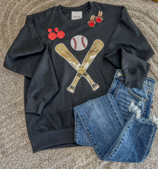 BLACK Baseball Sweatshirt