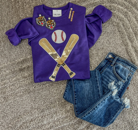 PURPLE Baseball Sweatshirt