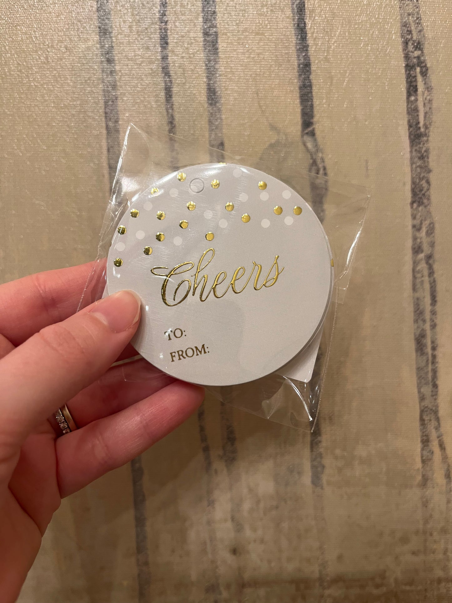 Cheers Gold Foil Gift Tags