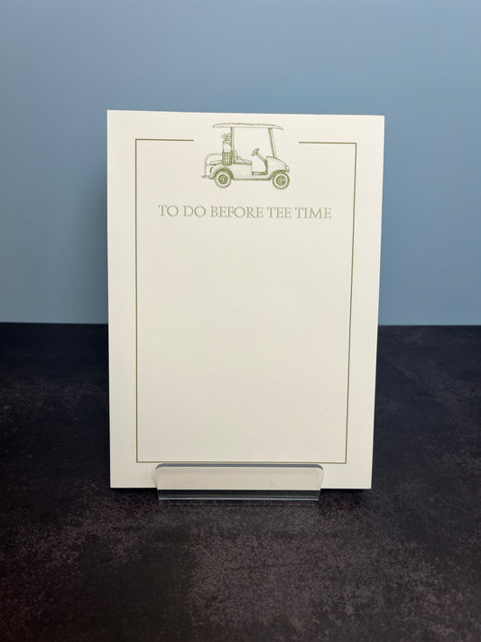 "Tee Time" Card Stock To Do Notepad