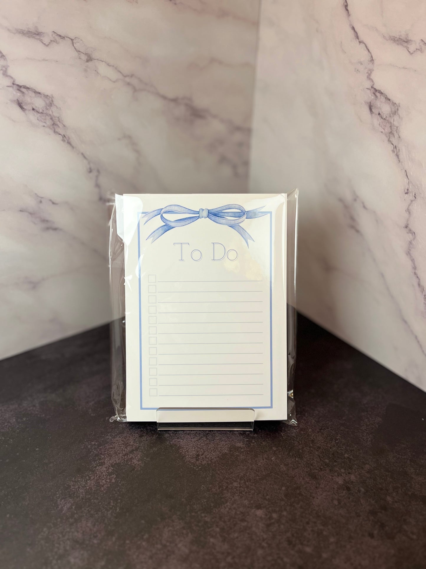 To Do Blue Bow Cardstock Notepad
