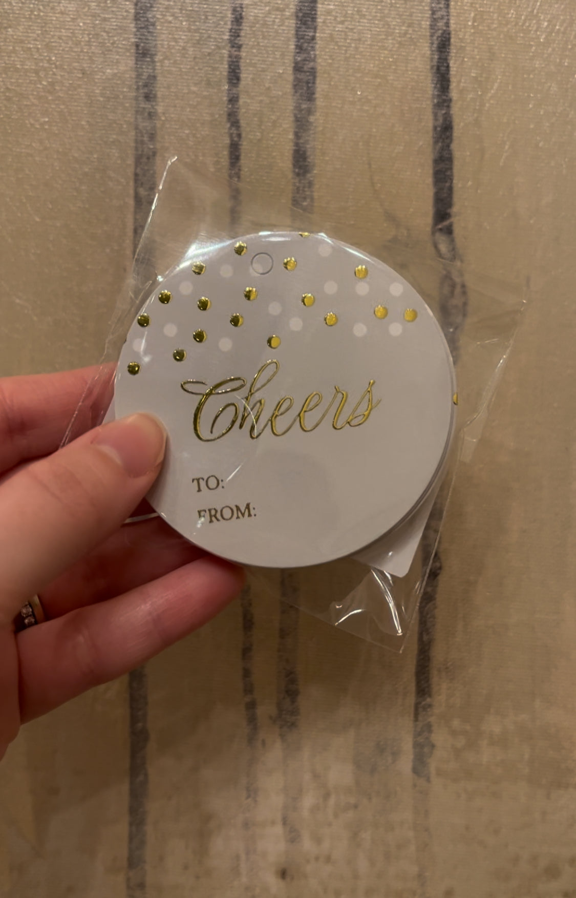 Ivory and Gold Foil Polka Dot Wrapping Paper Roll