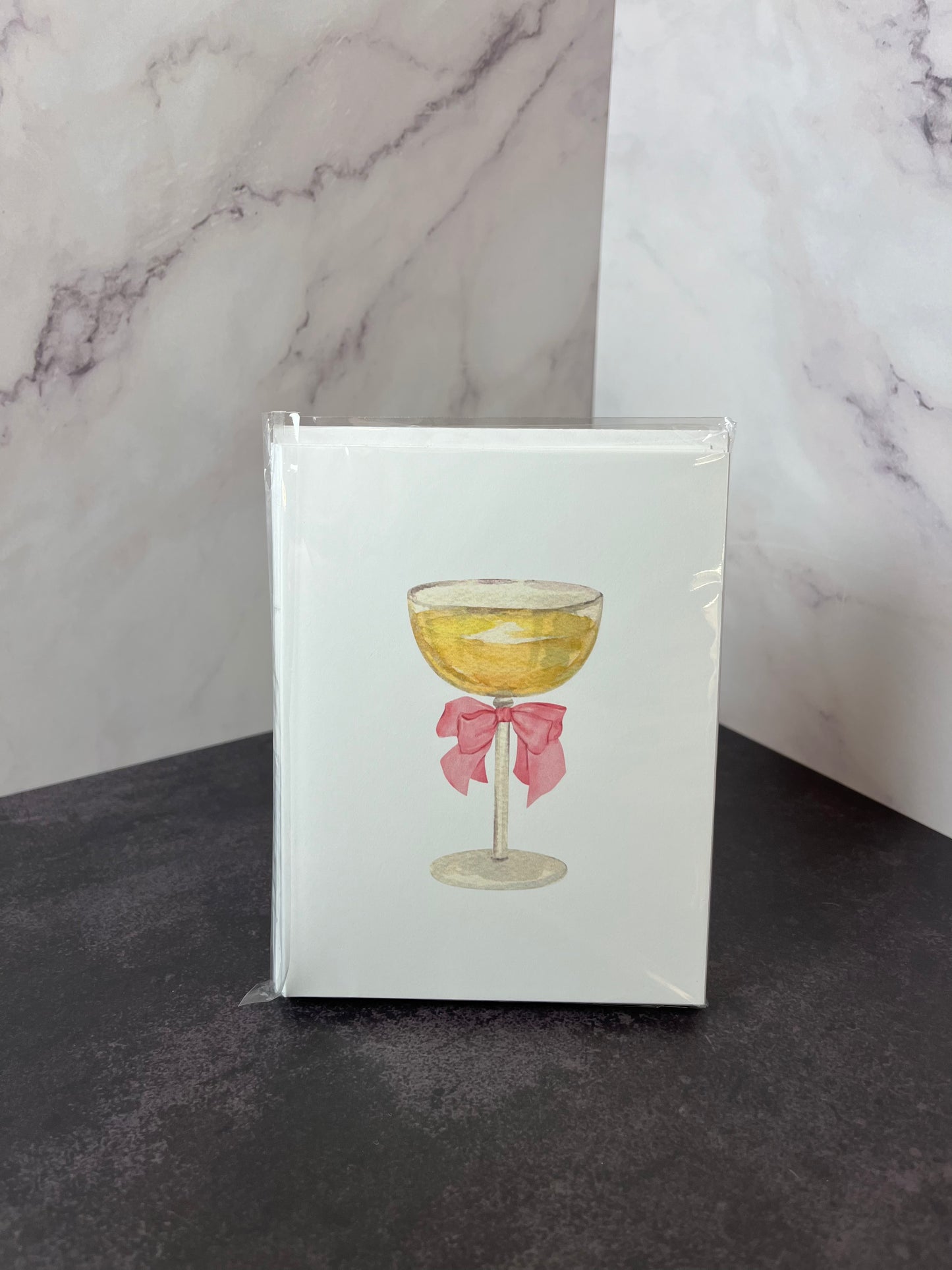 Champagne in Couple Glass Stationery Set