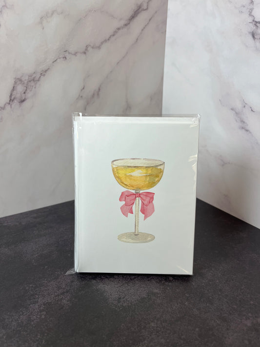 Champagne in Couple Glass Stationery Set