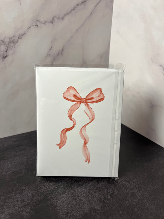 Pink Bow Folded Stationery Set