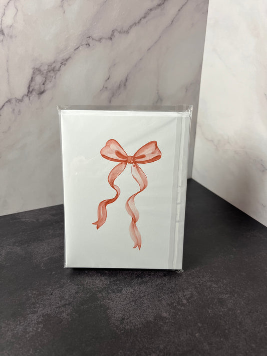 Pink Bow Folded Stationery Set II