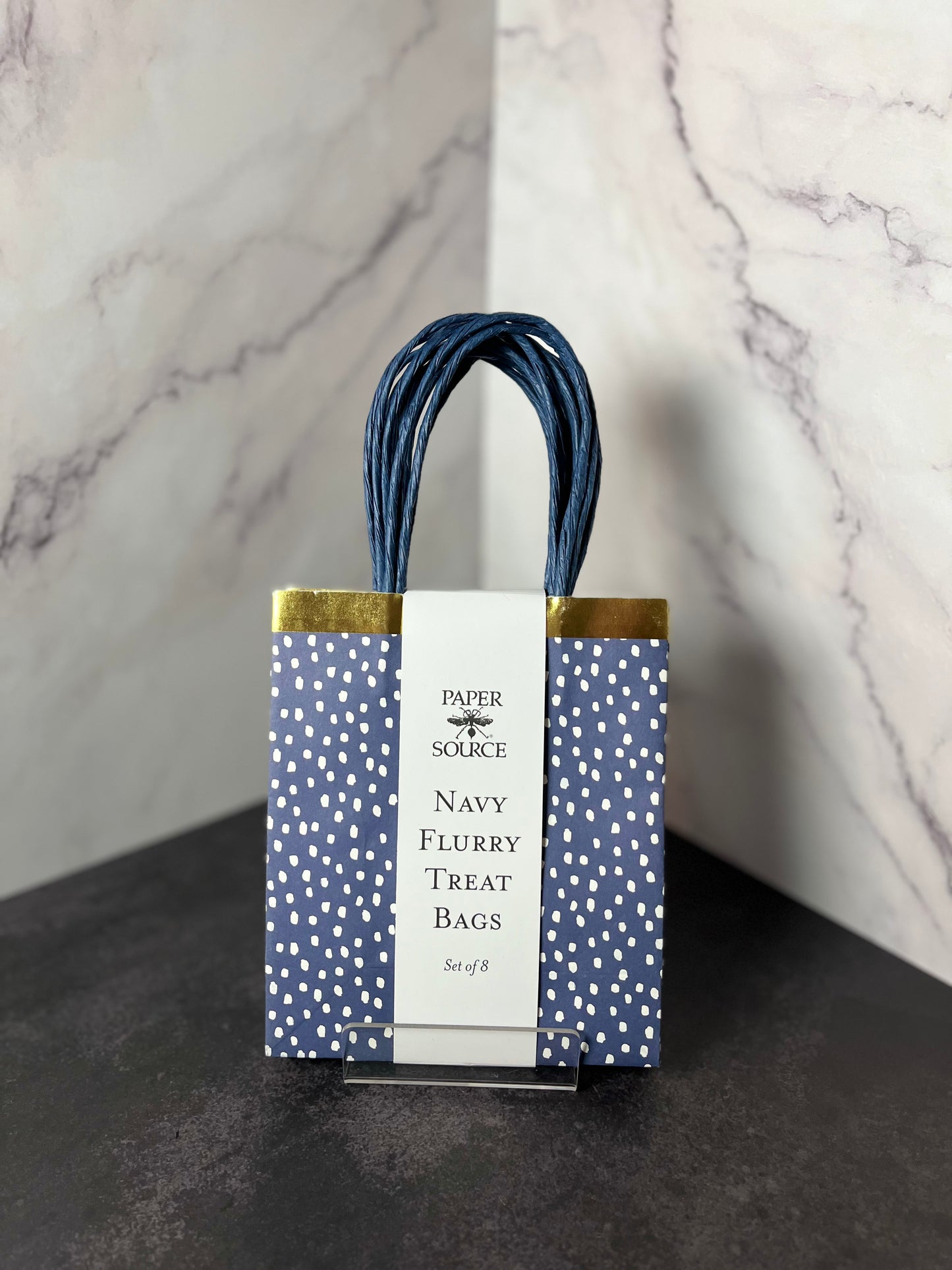 Navy and Gold Foil Bags (Set of 8)