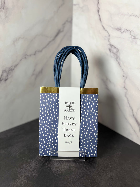 Navy and Gold Foil Bags (Set of 8)