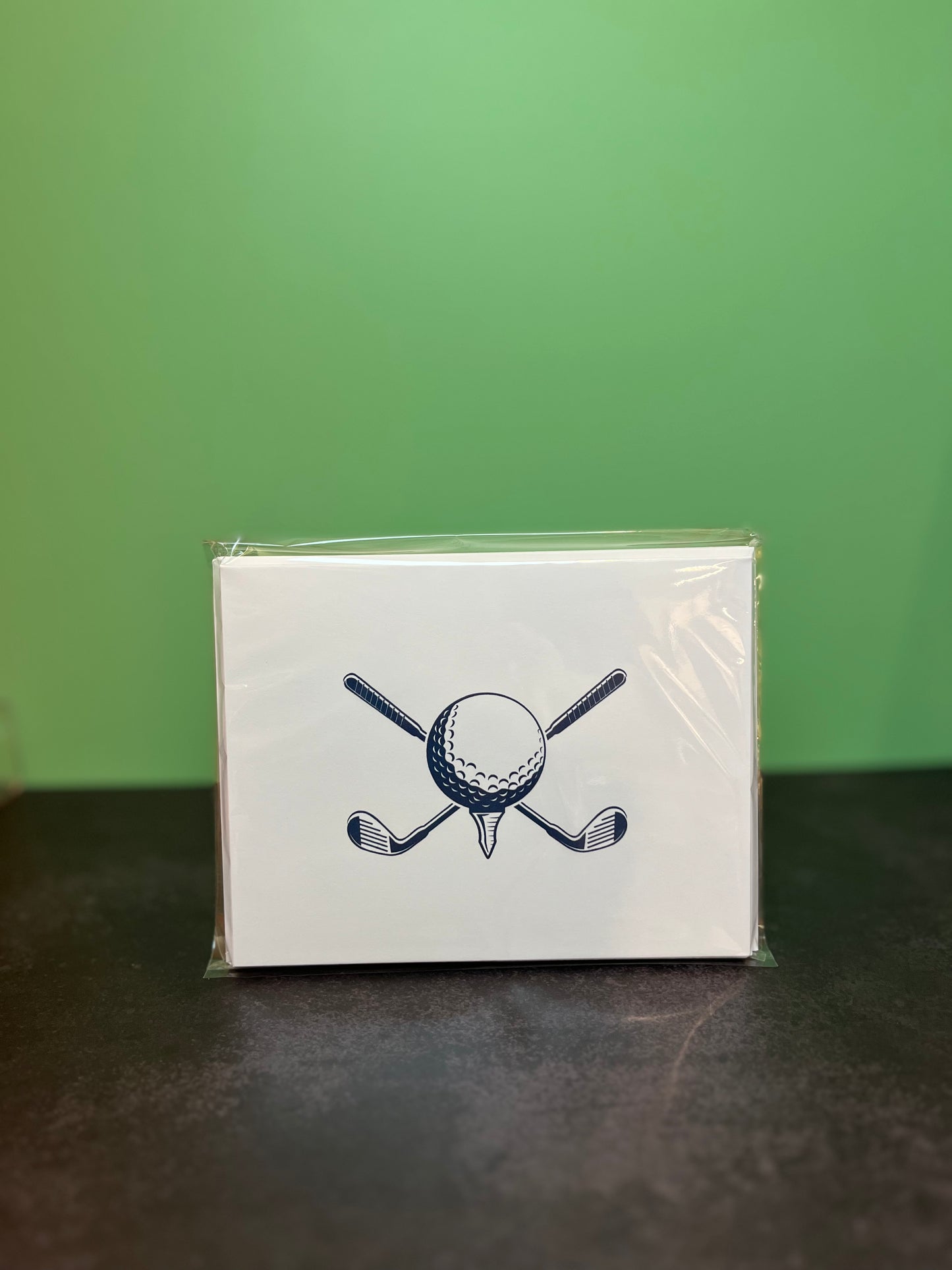 Navy Golf Crest Folded Stationery Set I