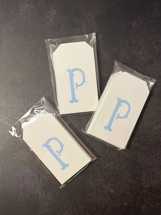 P Initial Hang Tags