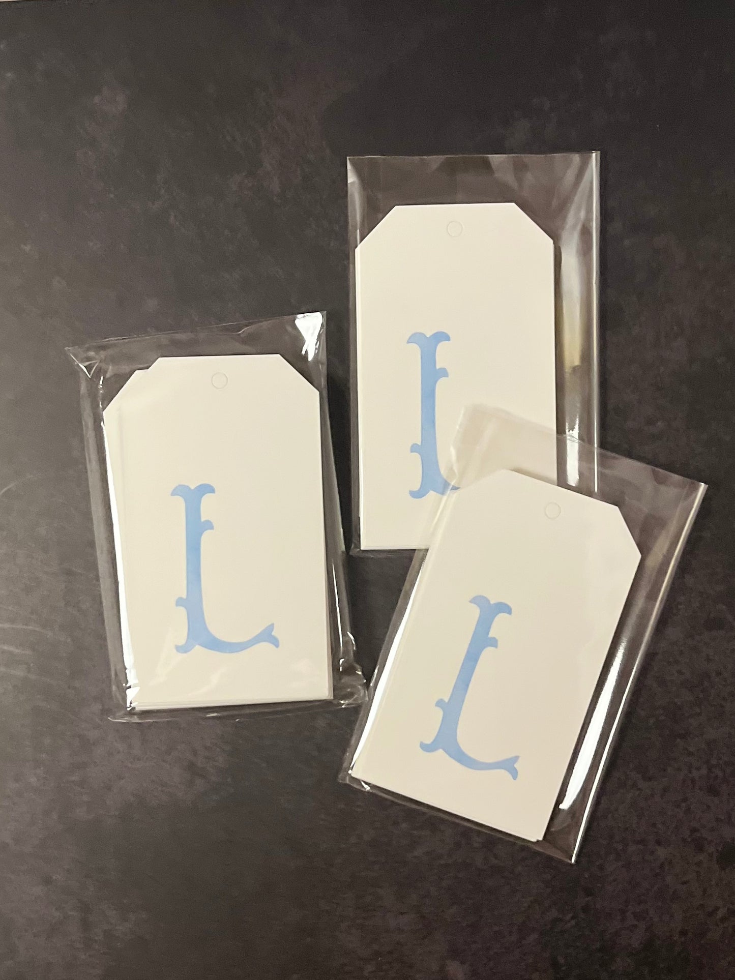L Initial Hang Tags