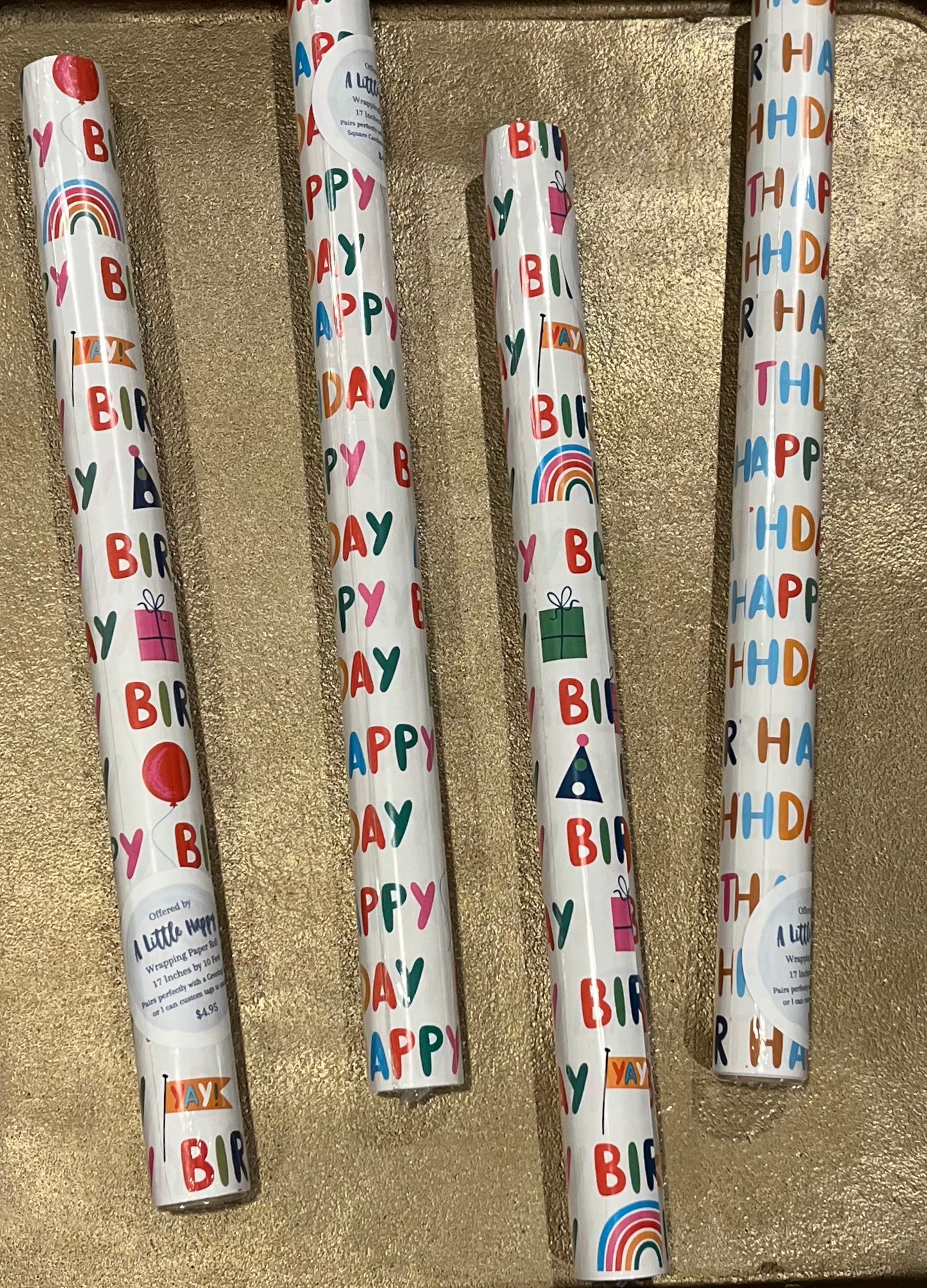 Colorful Birthday Wrapping Paper Roll