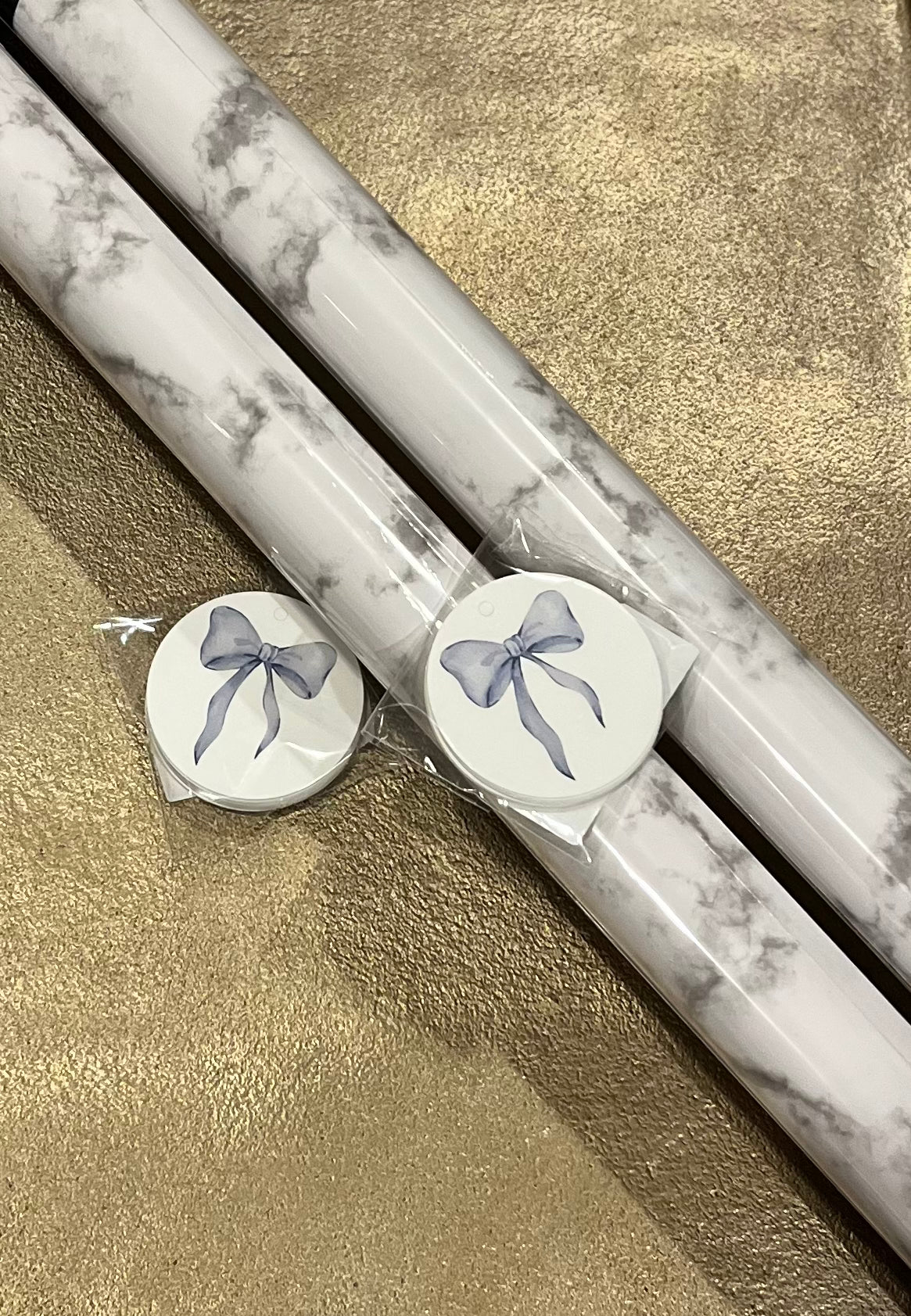 White Marble Wrapping Paper Roll 30" x 10'