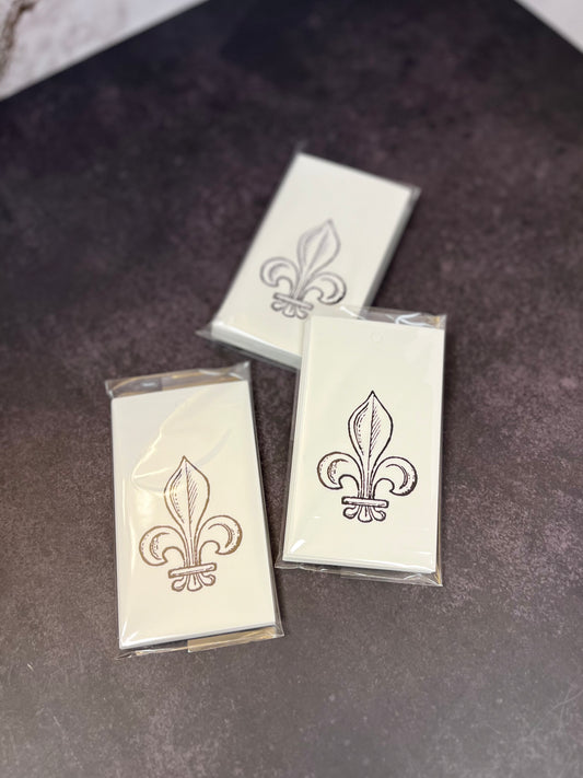 Fleur De Lis Rectangular Hang Tag