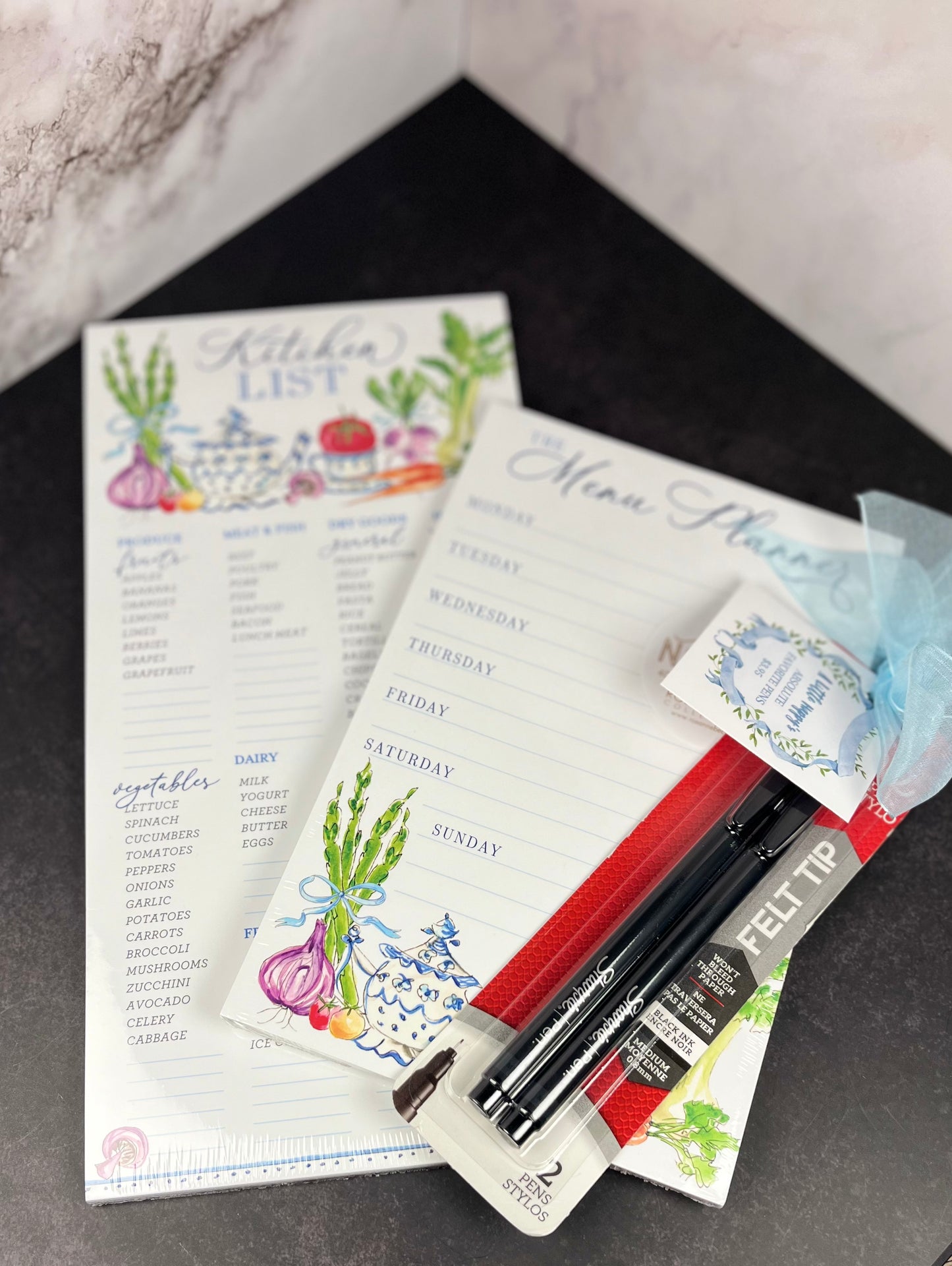 Handpainted Menu Planner Large Notepad