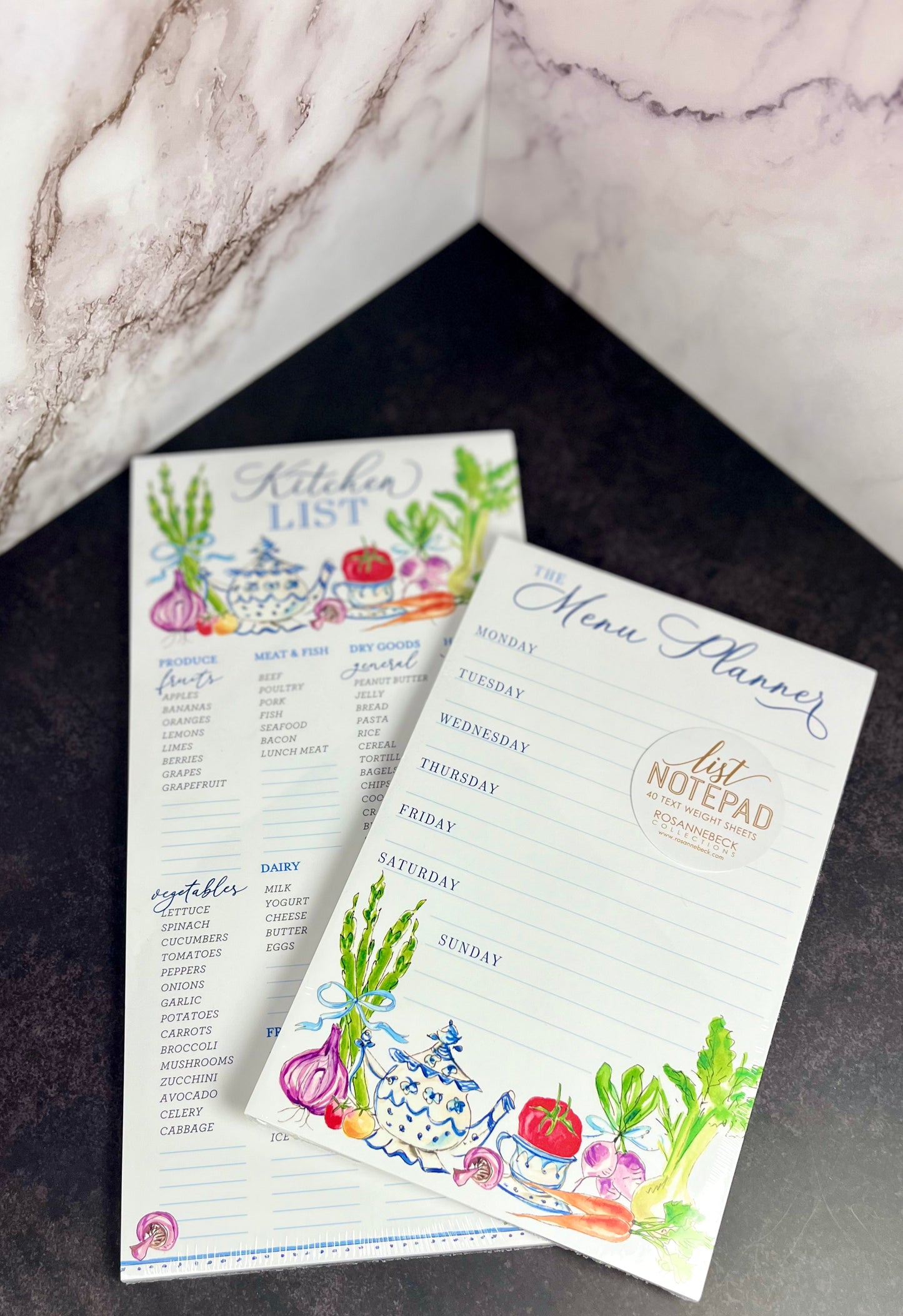 Handpainted Menu Planner Large Notepad