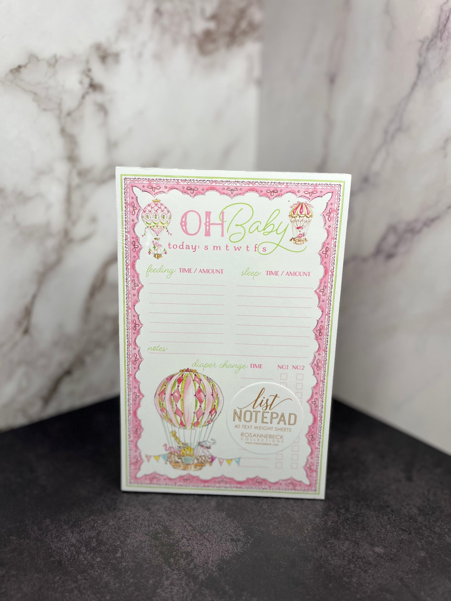 Pink, Oh Baby Large Notepad