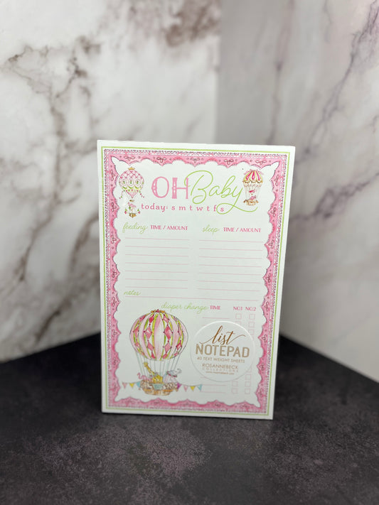Pink, Oh Baby Large Notepad