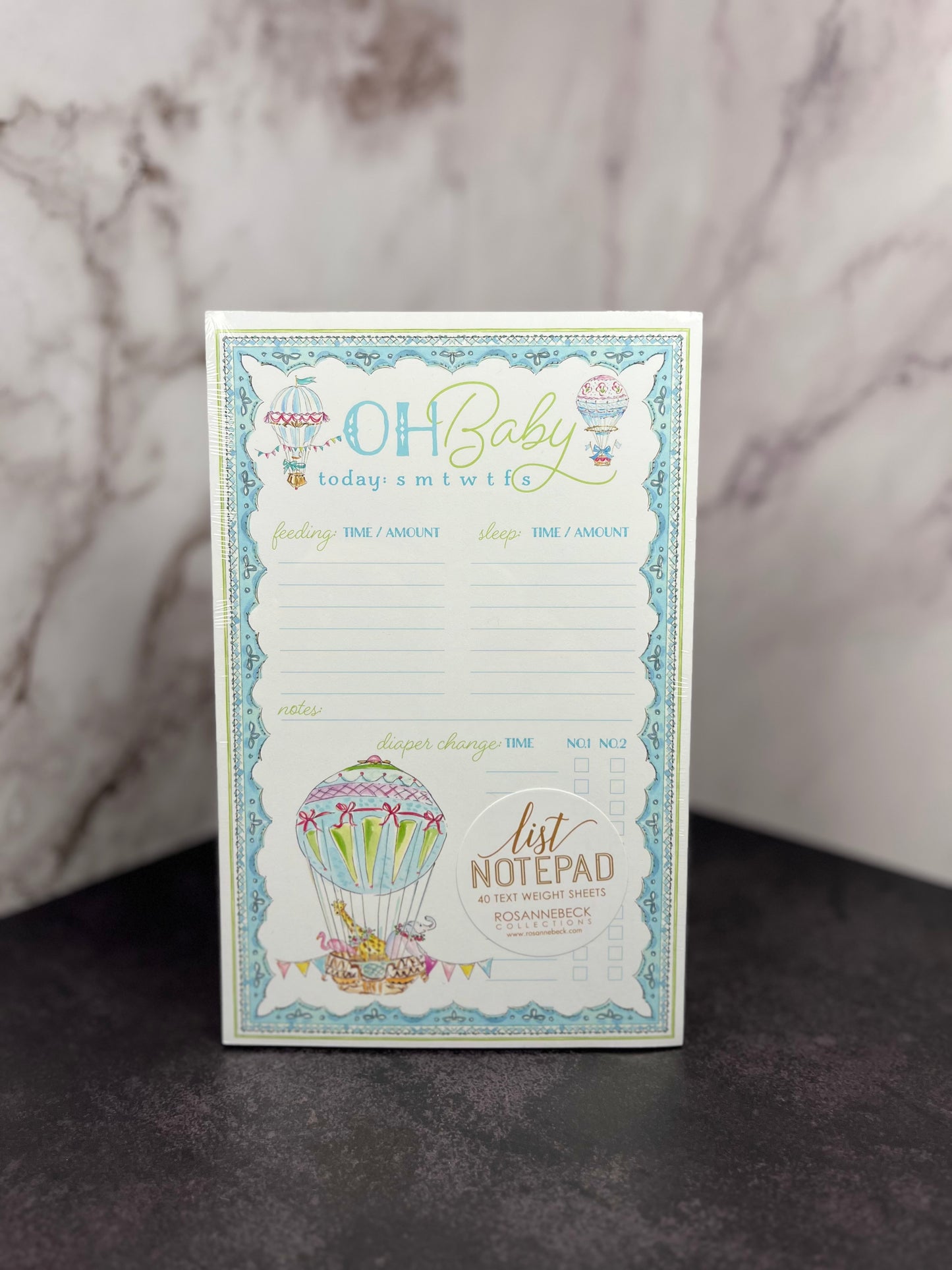 Blue Oh, Baby Large Notepad