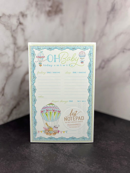Blue Oh, Baby Large Notepad