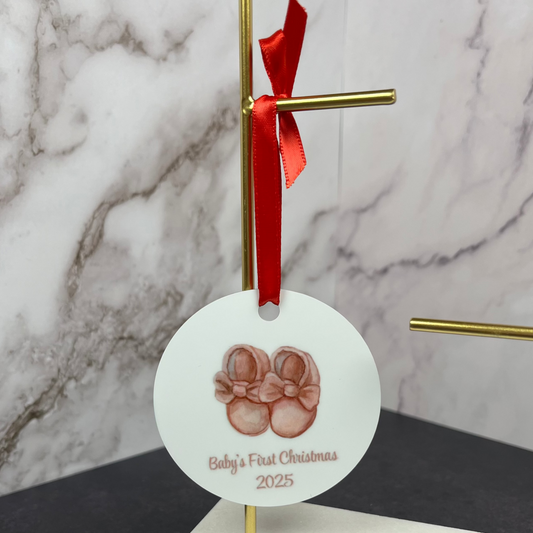 Little, Pink Shoes Baby's First Christmas 2025 Ornament