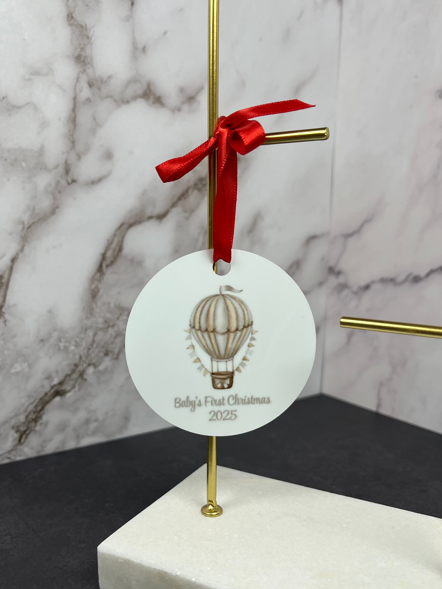 Hot Air Balloon Baby's First Christmas 2025 Ornament