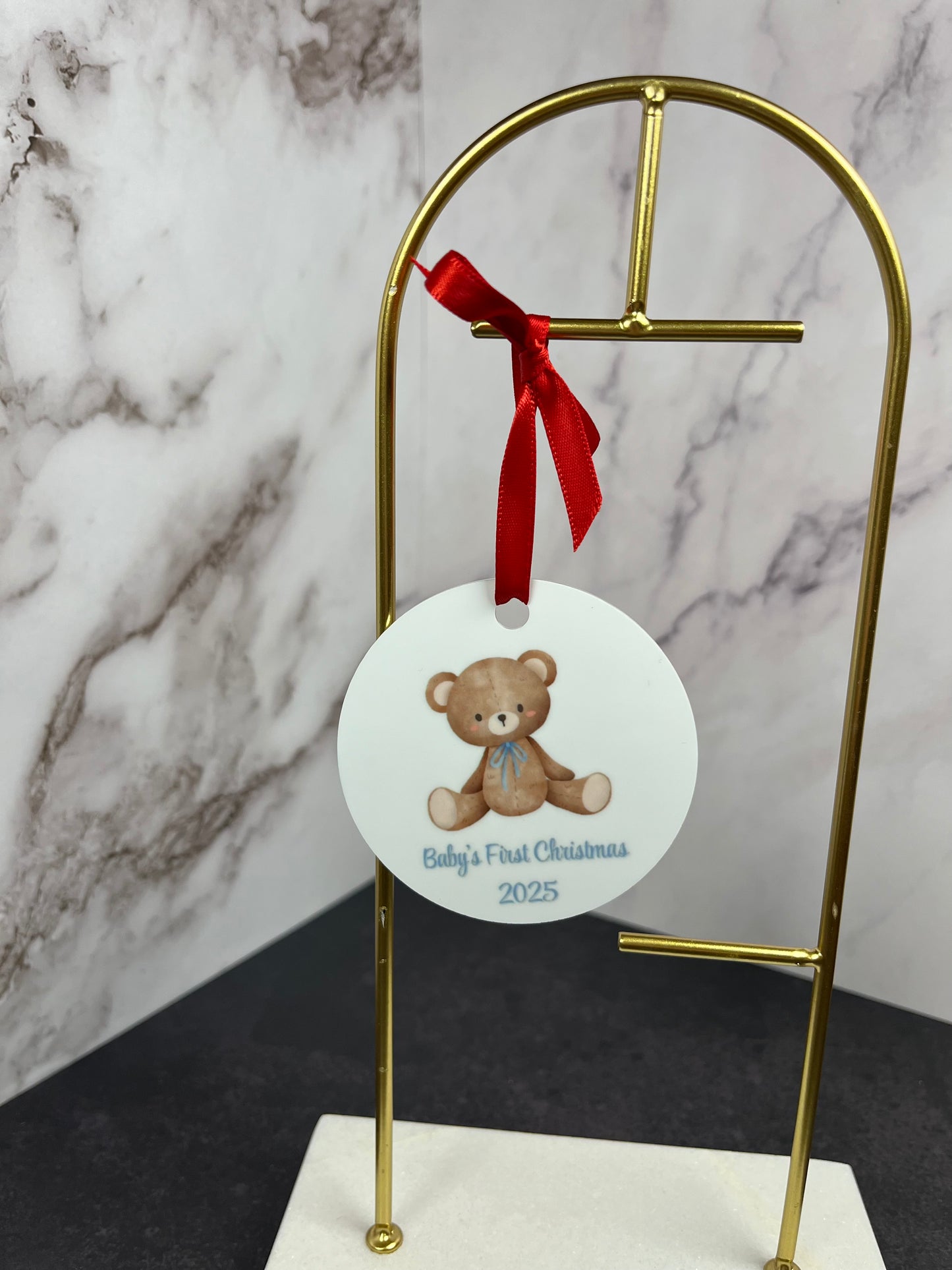Teddy Bear Blue Baby's First Christmas 2025 Ornament