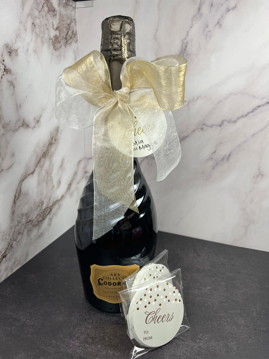 Cheers Gold Foil Gift Tags