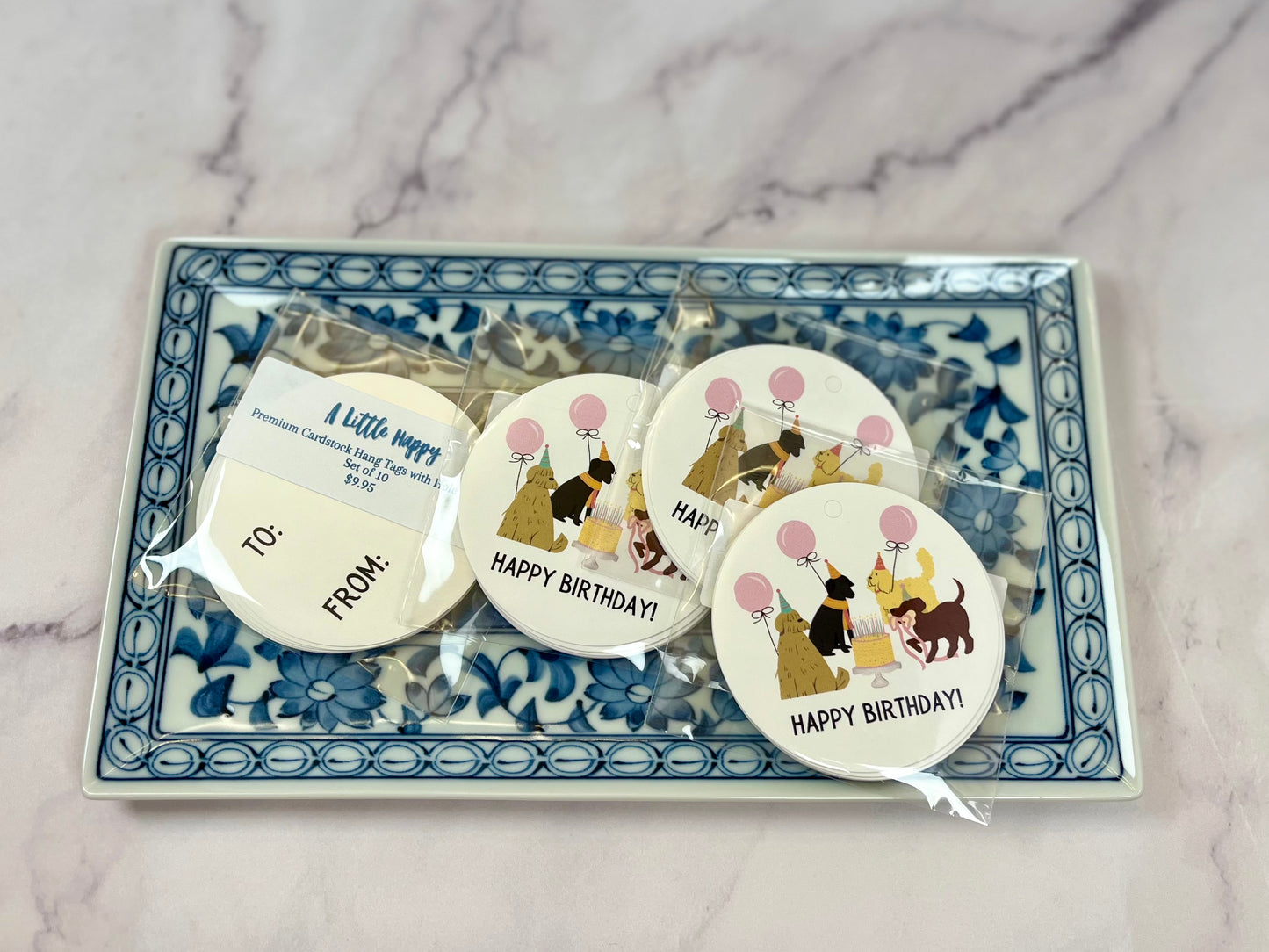 Happy Birthday Dog Paw-ty Hang Tags