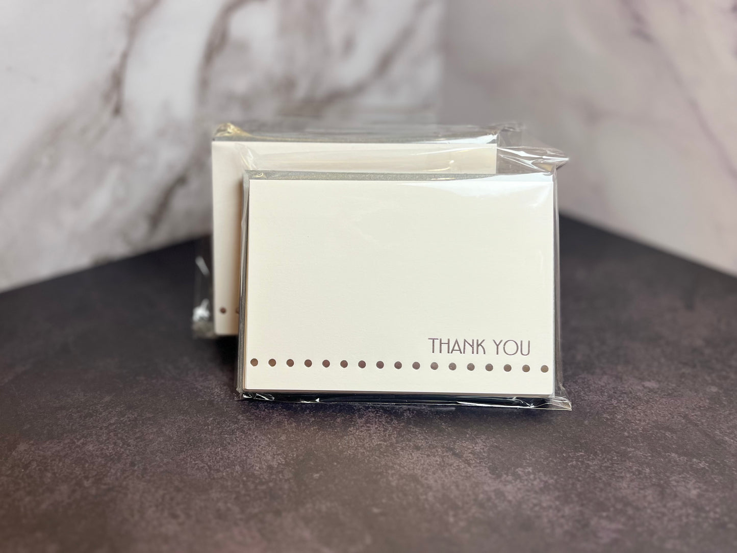 Folded, Silver Foil Thank You Note Set