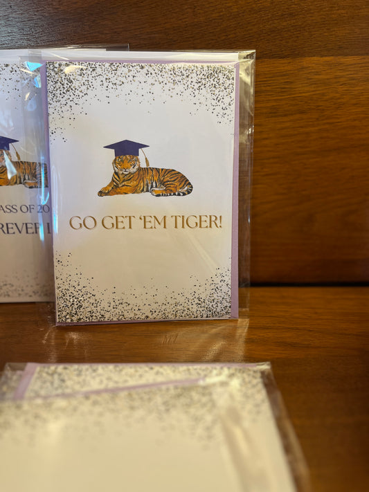 Go Get 'Em Tiger Graduation Greeting Card