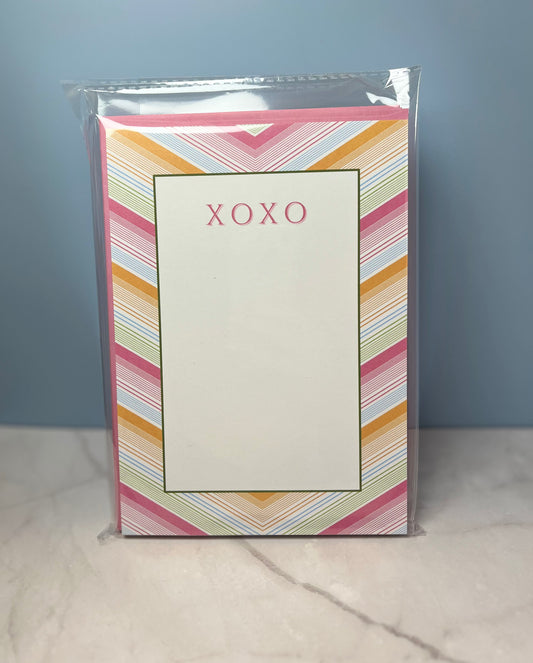 XOXO Flat Stationery with Matching Envelopes - Set of 25
