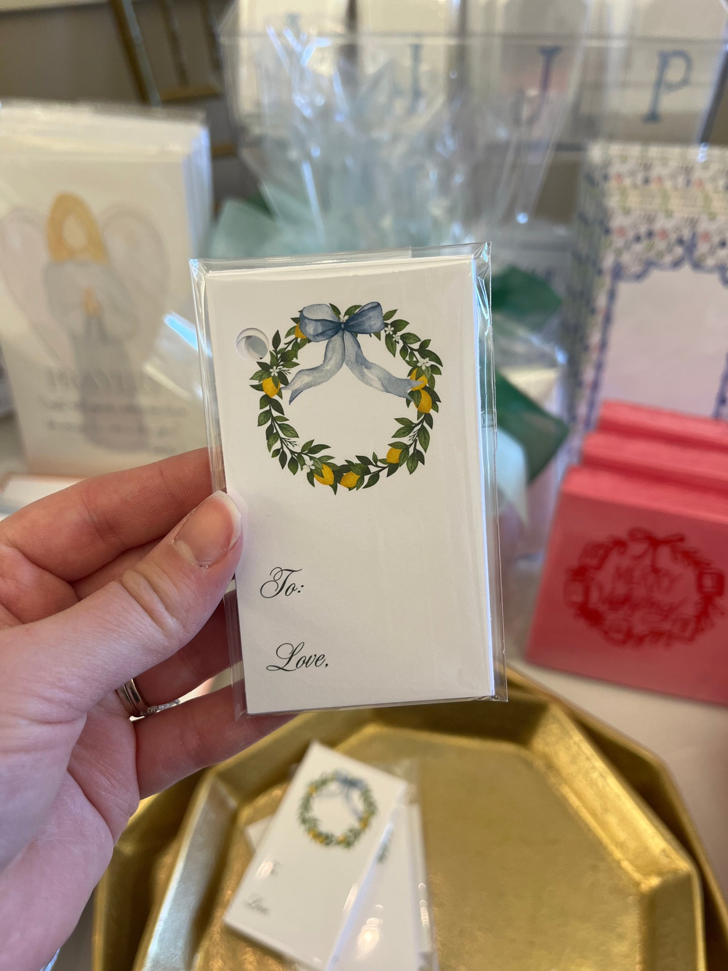 Lemon Wreath Card Stock Gift Tags