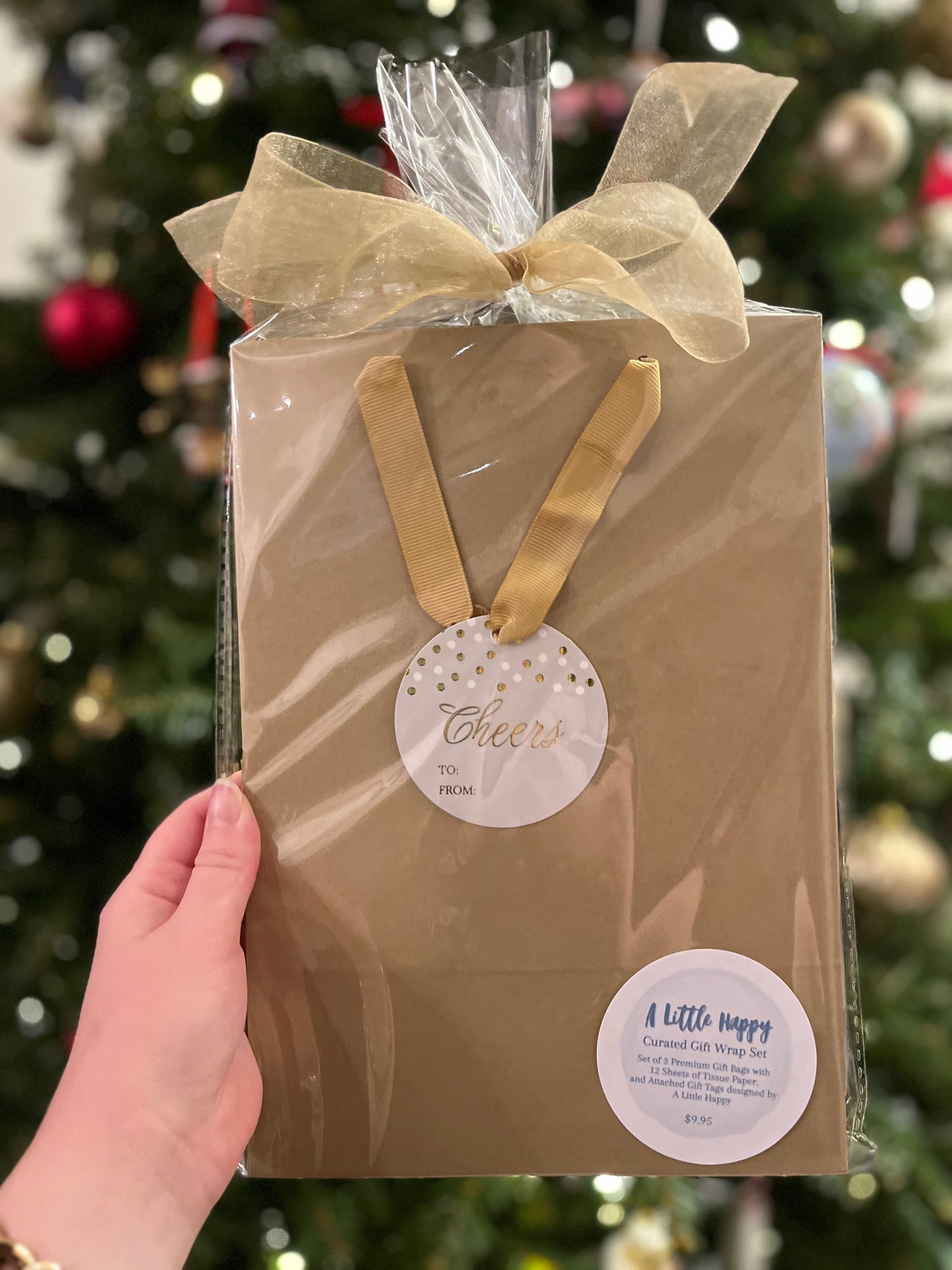 Cheers Gold Gift Bag Set