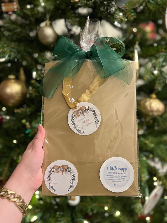 Christmas Wreath Gift Bag Set