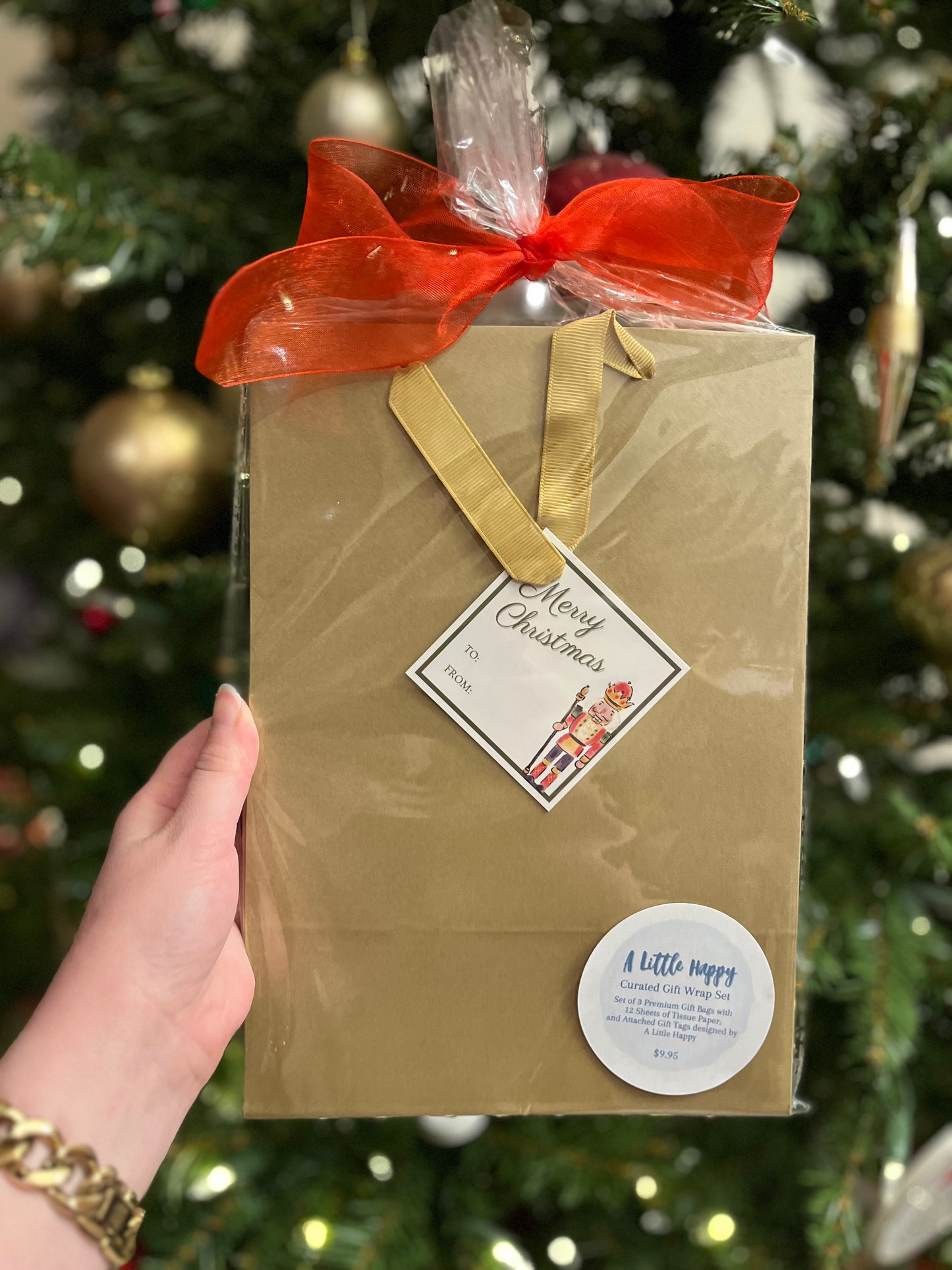 Nutcracker Christmas Gift Bag Set