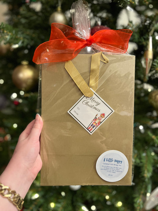 Nutcracker Christmas Gift Bag Set